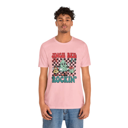 Retro Checkered Jingle Bell Rockin' Short Sleeve Tee