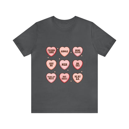 Valentine's Day Candy Hearts Short Sleeve Tee