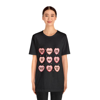 Valentine's Day Candy Hearts Short Sleeve Tee