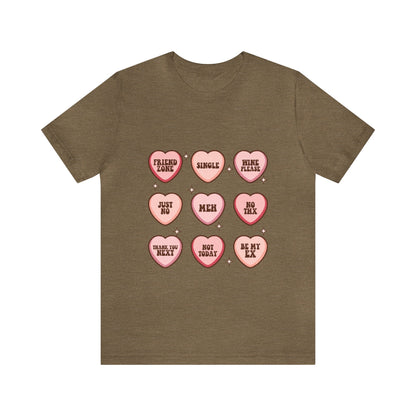 Valentine's Day Candy Hearts Short Sleeve Tee