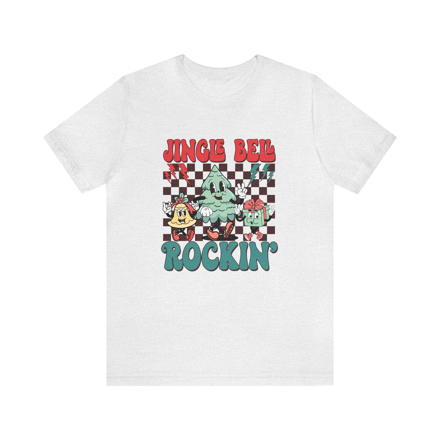 Retro Checkered Jingle Bell Rockin' Short Sleeve Tee