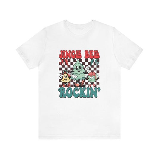 Retro Checkered Jingle Bell Rockin' Short Sleeve Tee