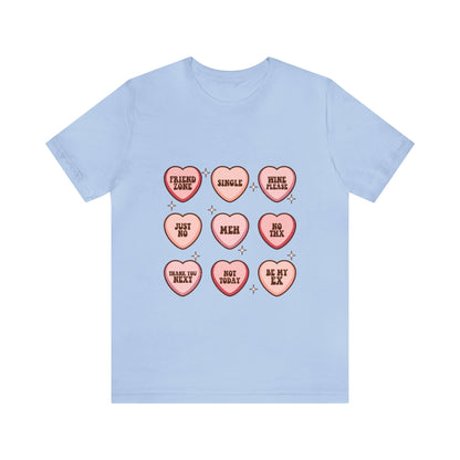 Valentine's Day Candy Hearts Short Sleeve Tee