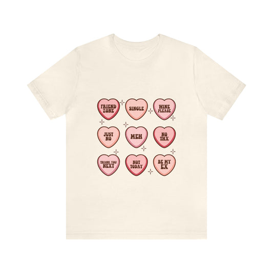 Valentine's Day Candy Hearts Short Sleeve Tee