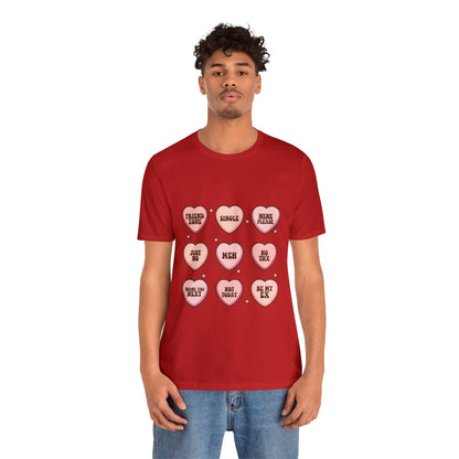 Valentine's Day Candy Hearts Short Sleeve Tee