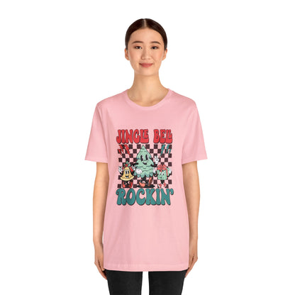 Retro Checkered Jingle Bell Rockin' Short Sleeve Tee