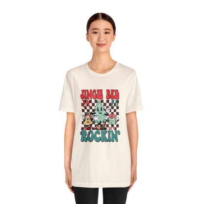 Retro Checkered Jingle Bell Rockin' Short Sleeve Tee