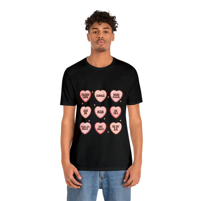 Valentine's Day Candy Hearts Short Sleeve Tee