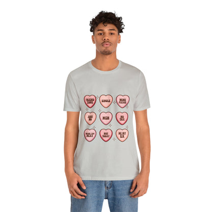 Valentine's Day Candy Hearts Short Sleeve Tee