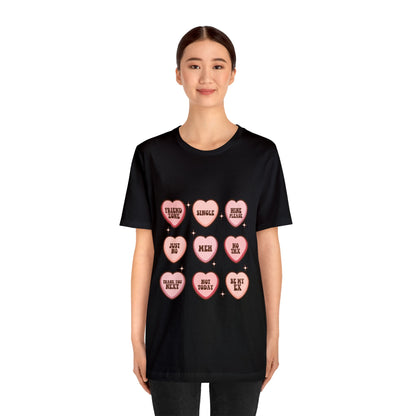 Valentine's Day Candy Hearts Short Sleeve Tee