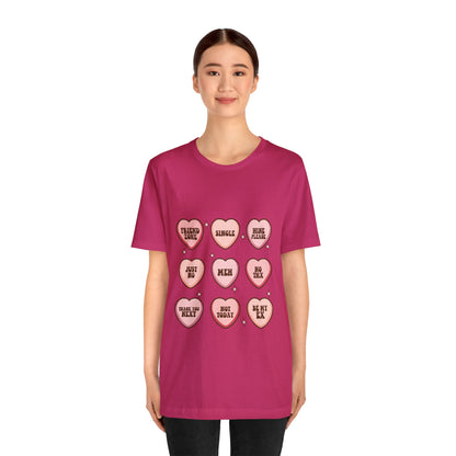 Valentine's Day Candy Hearts Short Sleeve Tee