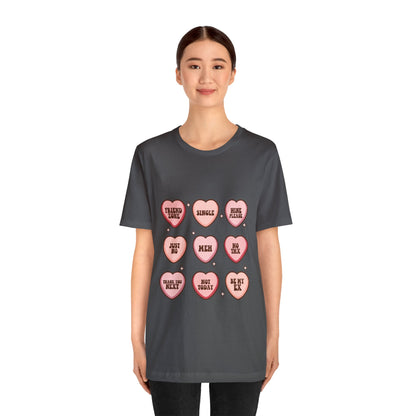 Valentine's Day Candy Hearts Short Sleeve Tee