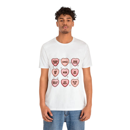 Valentine's Day Candy Hearts Short Sleeve Tee