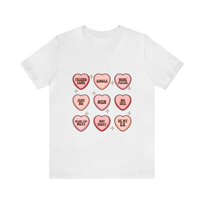 Valentine's Day Candy Hearts Short Sleeve Tee