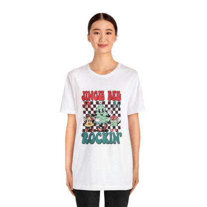 Retro Checkered Jingle Bell Rockin' Short Sleeve Tee