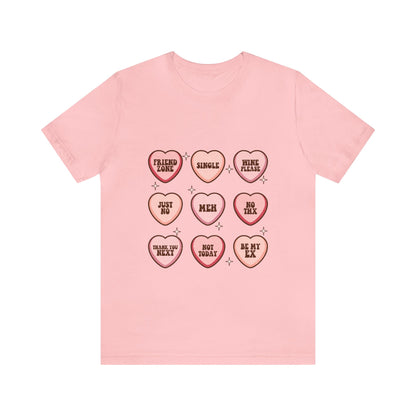 Valentine's Day Candy Hearts Short Sleeve Tee