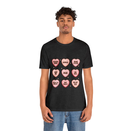 Valentine's Day Candy Hearts Short Sleeve Tee