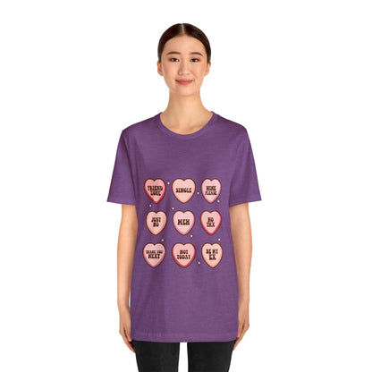 Valentine's Day Candy Hearts Short Sleeve Tee