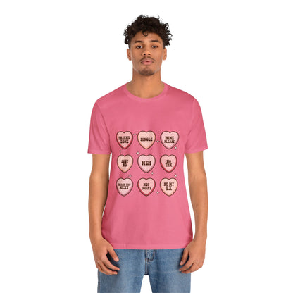 Valentine's Day Candy Hearts Short Sleeve Tee