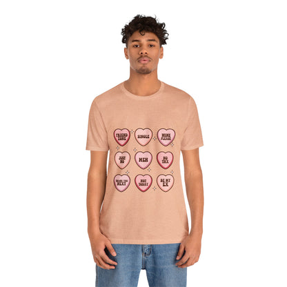 Valentine's Day Candy Hearts Short Sleeve Tee