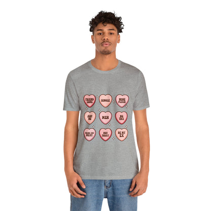 Valentine's Day Candy Hearts Short Sleeve Tee